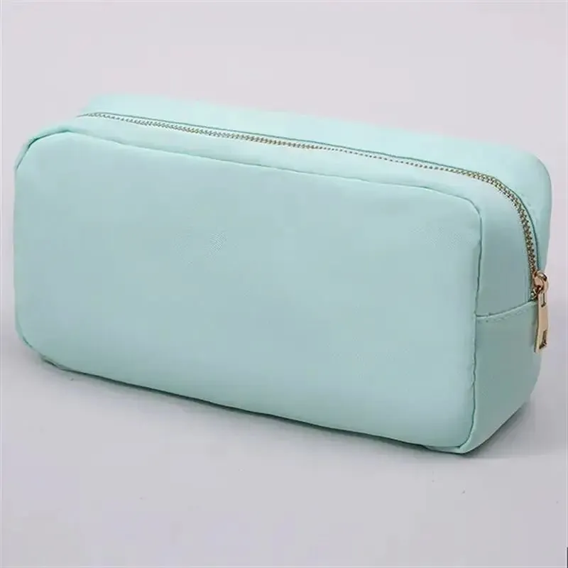 Stock Multi Colors Nylon Pouch Large Cosmetic Bag Zipper Toiletries Organizer Bag For Women Girls Gift Makeup Pouch
