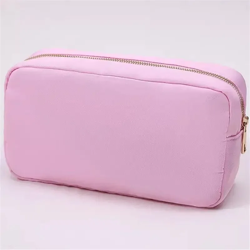 Stock Multi Colors Nylon Pouch Large Cosmetic Bag Zipper Toiletries Organizer Bag For Women Girls Gift Makeup Pouch