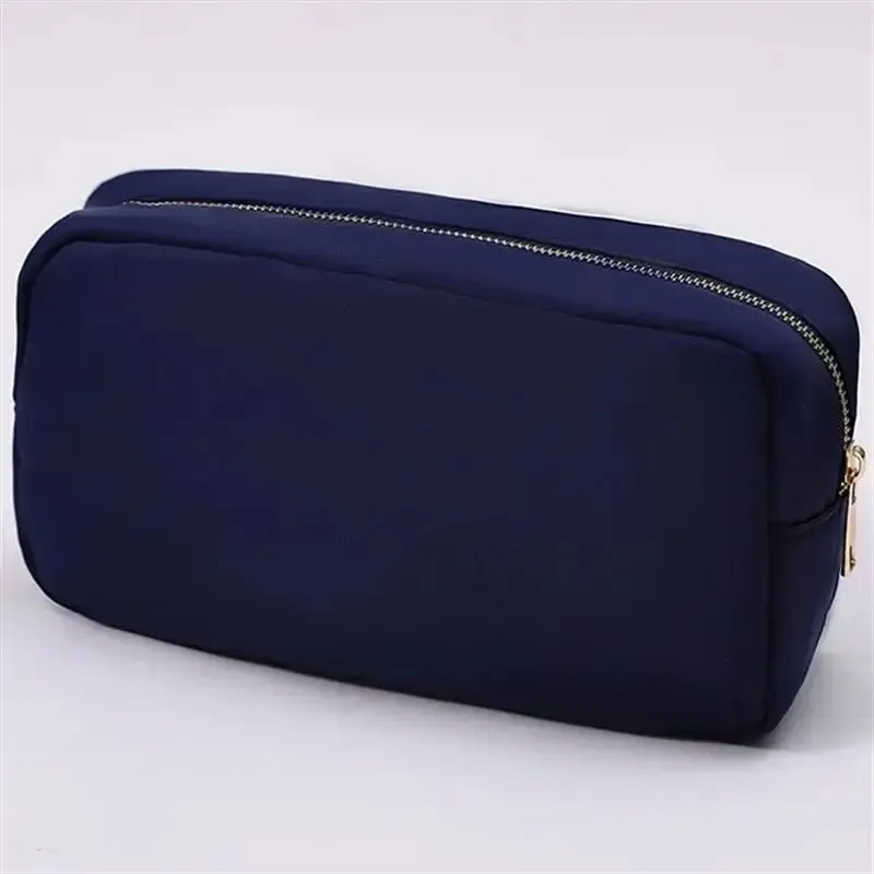 Stock Multi Colors Nylon Pouch Large Cosmetic Bag Zipper Toiletries Organizer Bag For Women Girls Gift Makeup Pouch