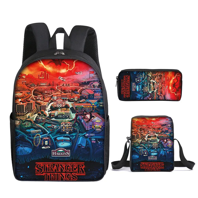Stranger Things 4 Backpack School Bag Student Bag Teenagers Boys&Girls Bookbag Gifts Bag