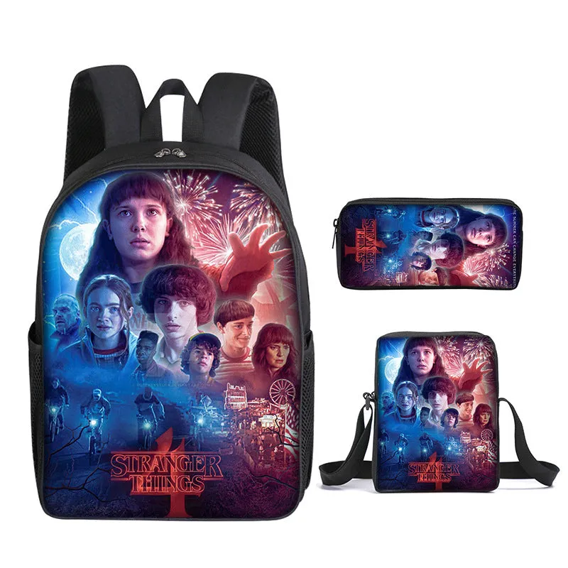 Stranger Things 4 Backpack School Bag Student Bag Teenagers Boys&Girls Bookbag Gifts Bag