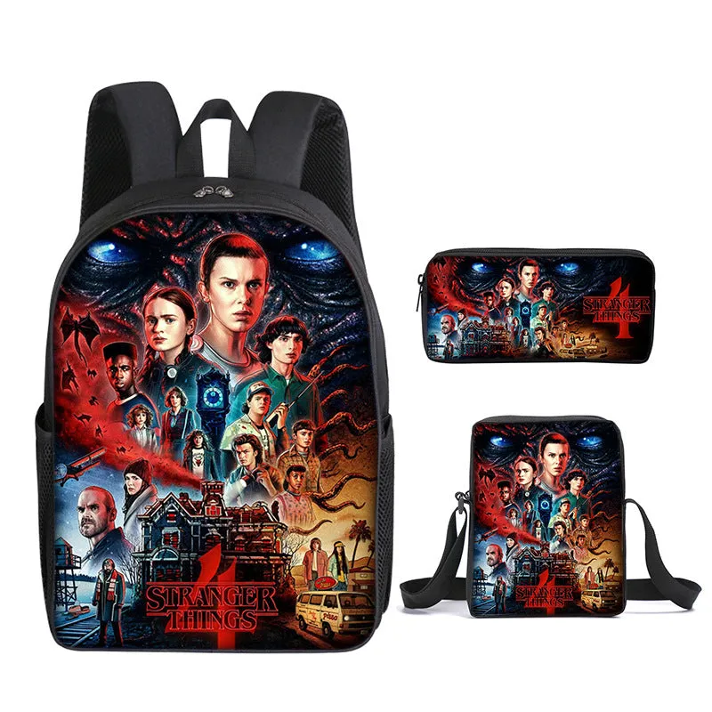 Stranger Things 4 Backpack School Bag Student Bag Teenagers Boys&Girls Bookbag Gifts Bag