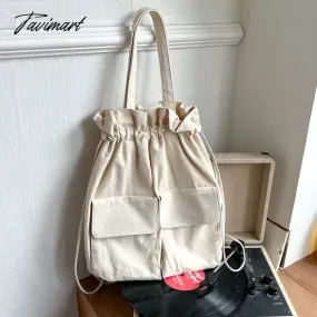 Tavimart Casual Korean Women Backpack Light Nylon Drawstring Pocket Backpack for Women Fashion Designer Book Travel Female Shoulder Bag