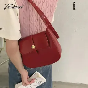 Tavimart New Underarm Versatile Crossbody Bag Solid Color Stylish Shoulder Bags Luxury Designer  Casual Retro Postman's Handbag