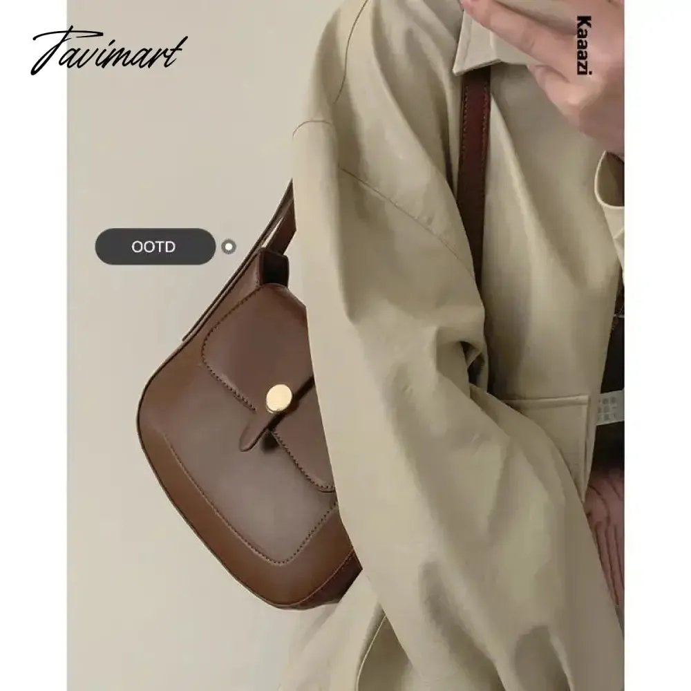 Tavimart New Underarm Versatile Crossbody Bag Solid Color Stylish Shoulder Bags Luxury Designer  Casual Retro Postman's Handbag