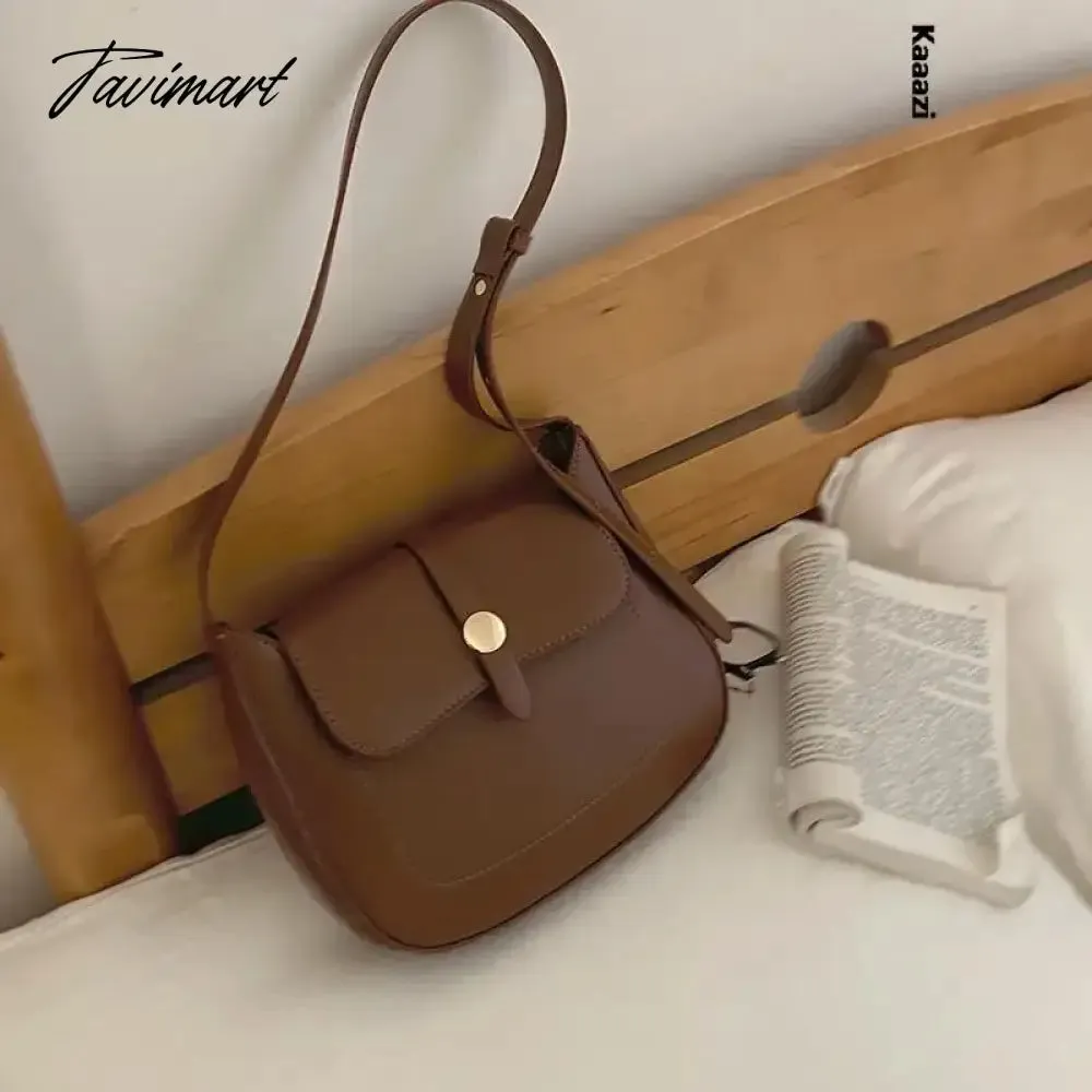 Tavimart New Underarm Versatile Crossbody Bag Solid Color Stylish Shoulder Bags Luxury Designer  Casual Retro Postman's Handbag