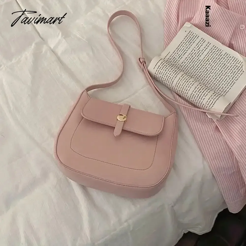 Tavimart New Underarm Versatile Crossbody Bag Solid Color Stylish Shoulder Bags Luxury Designer  Casual Retro Postman's Handbag