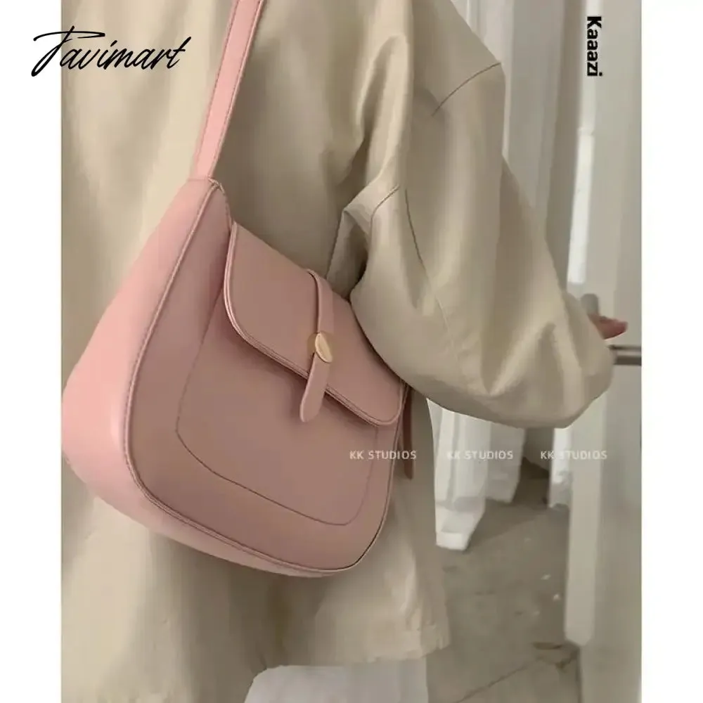 Tavimart New Underarm Versatile Crossbody Bag Solid Color Stylish Shoulder Bags Luxury Designer  Casual Retro Postman's Handbag
