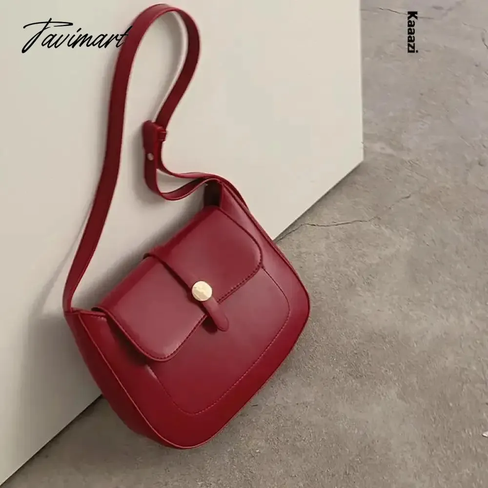 Tavimart New Underarm Versatile Crossbody Bag Solid Color Stylish Shoulder Bags Luxury Designer  Casual Retro Postman's Handbag