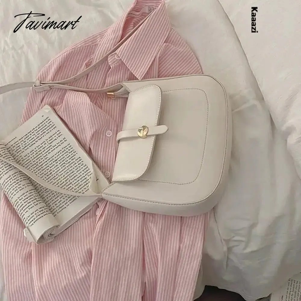 Tavimart New Underarm Versatile Crossbody Bag Solid Color Stylish Shoulder Bags Luxury Designer  Casual Retro Postman's Handbag