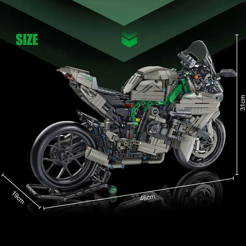 Tech MOC Kawasaki H2R Sport Motorcycle Bricks Toys 672103