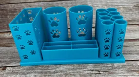 The Medium Mutt-- Dog Grooming Brush Holder, 8 Scissors, 2 Standard Blades, 2 Wide Blades 2 Clippers and Small Brush Holder