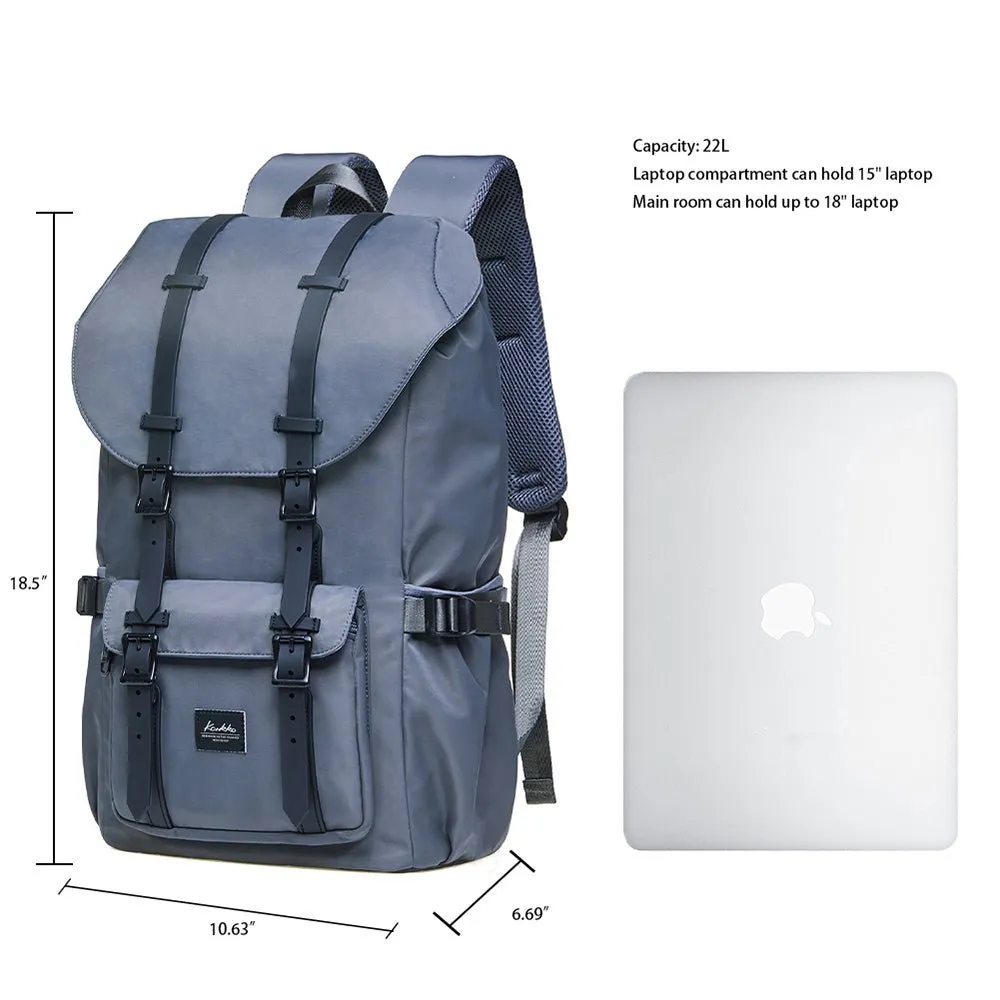 Travel Laptop Backpack, Outdoor Rucksack, School backpack Fits 15.6"(Nylon Grey)