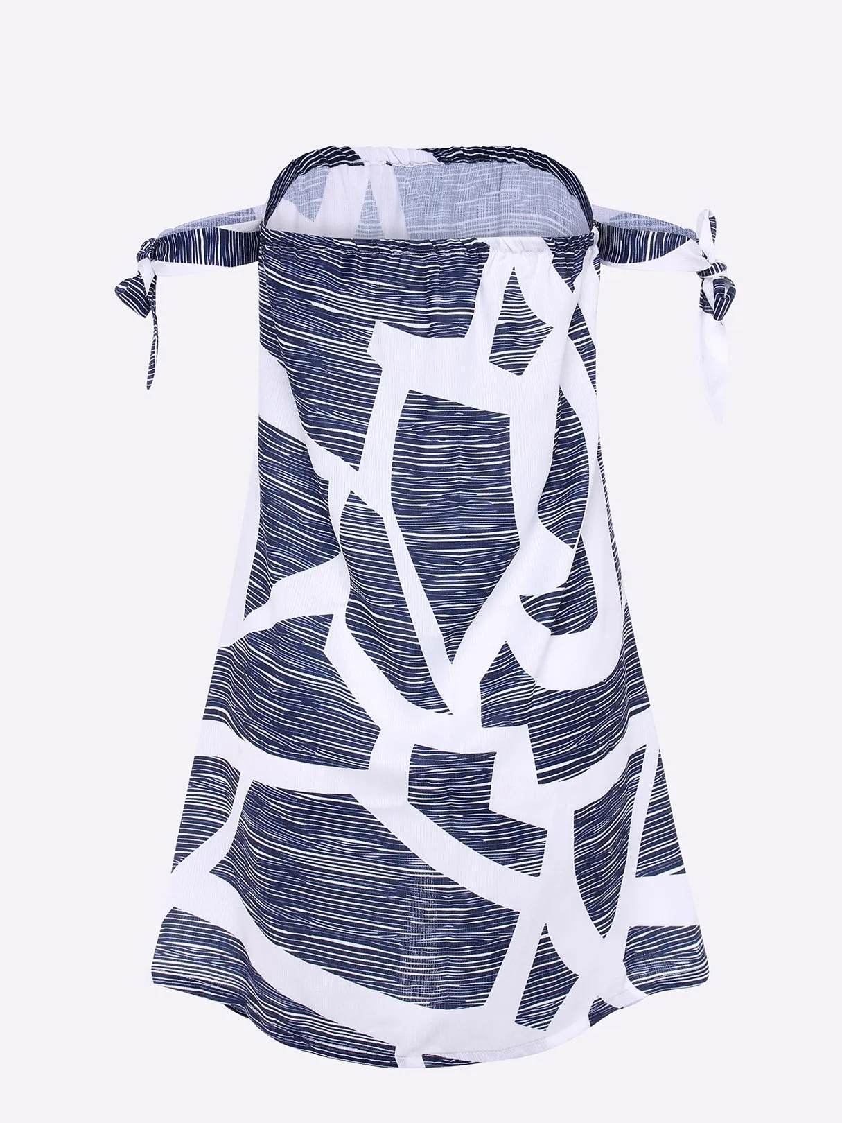 Wholesale Off The Shoulder Sleeveless Geometrical Lace-Up Mini Dress