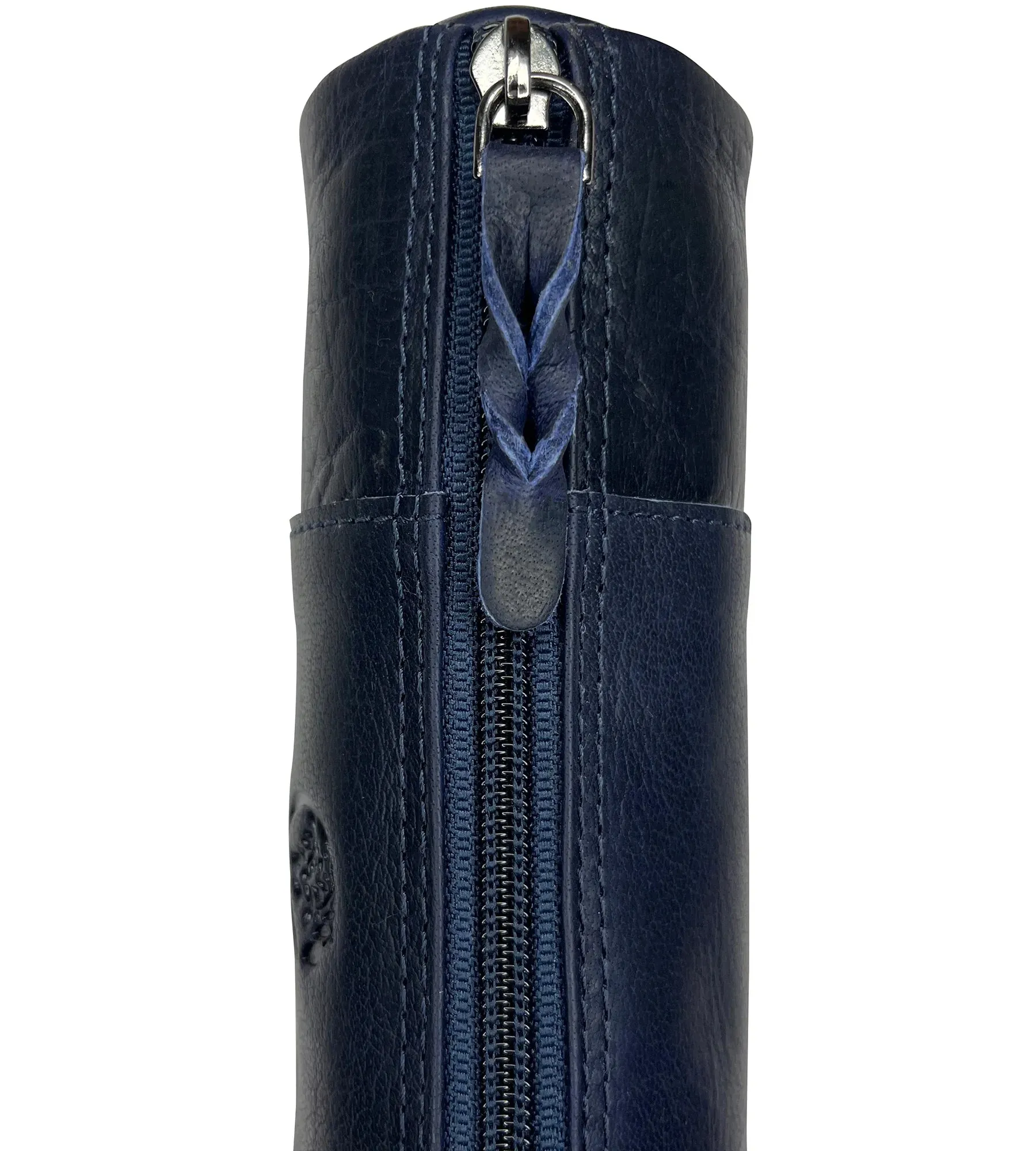 Winnie Leather Zipper Pen Pencil Case (Blue)